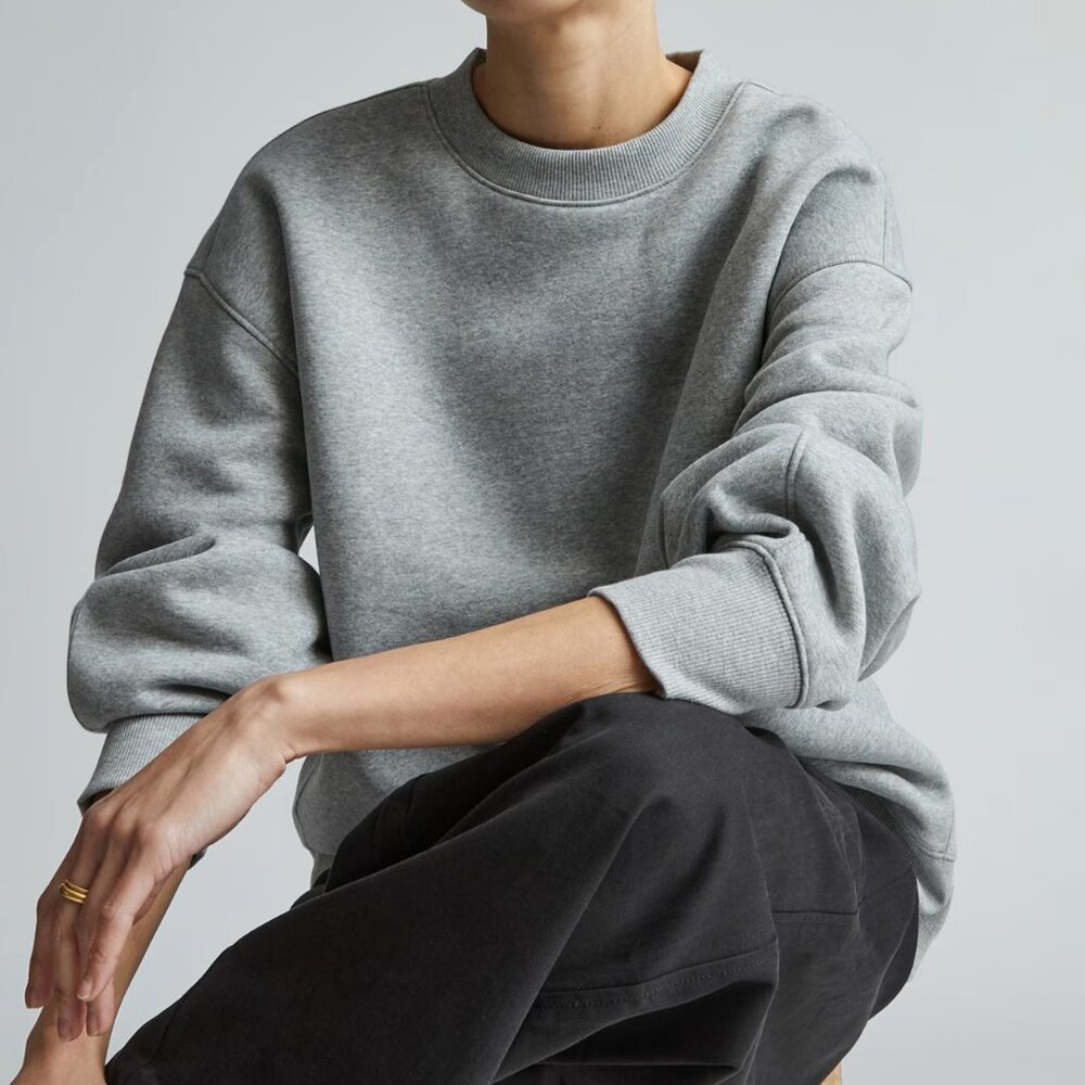 Everlane The ReTrack Oversized Crew Sweatshirt NEW